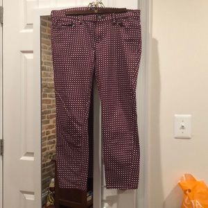 Burgundy J Crew Skinny Jeans